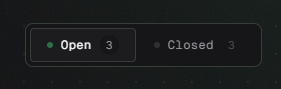 The Open and Closed tabs on the dashboard